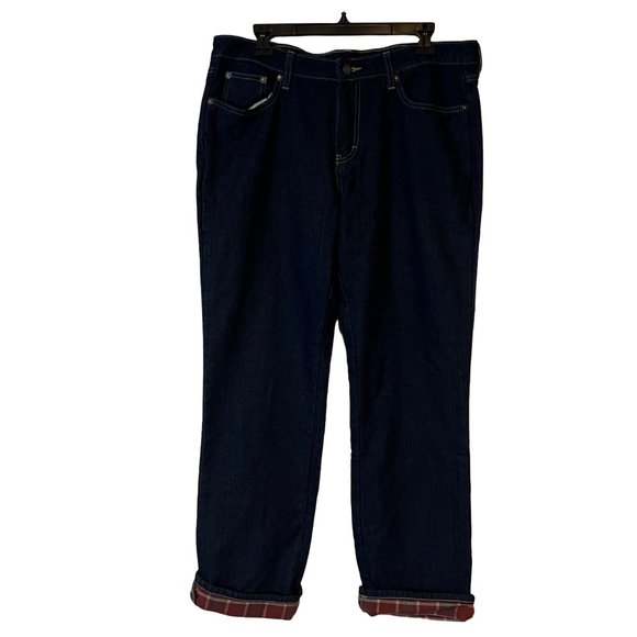 NEW Dickies Jeans Flannel Lined FD117SVB Straight Leg Dark Wash Work Pants Women - Picture 10 of 10